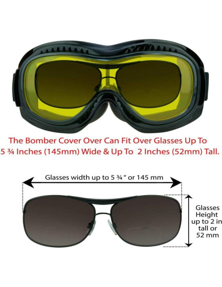 Gafas Bikershades Fit Over para Gafas de Montar Gafas Bikershades Fit Over para Gafas de Montar