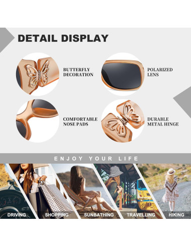 Gafas de sol HAOLOTA para mujeres - Diseño mariposa UV400