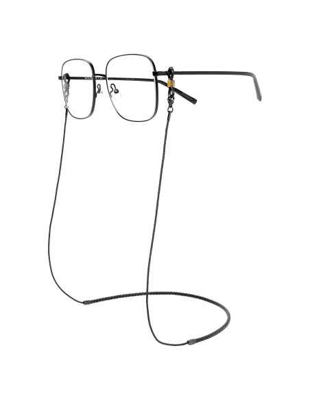 Cadena para Gafas de Cuero y Nylon - Ajustable - Negro Cadena para Gafas de Cuero y Nylon - Ajustable - Negro