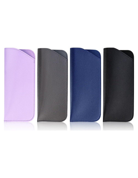 Funda de Gafas de Cuero PU Yuntop 4 Piezas 17.8x7.6 cm Funda de Gafas de Cuero PU Yuntop 4 Piezas 17.8x7.6 cm