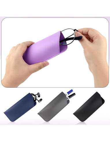 Funda de Gafas de Cuero PU Yuntop 4 Piezas 17.8x7.6 cm