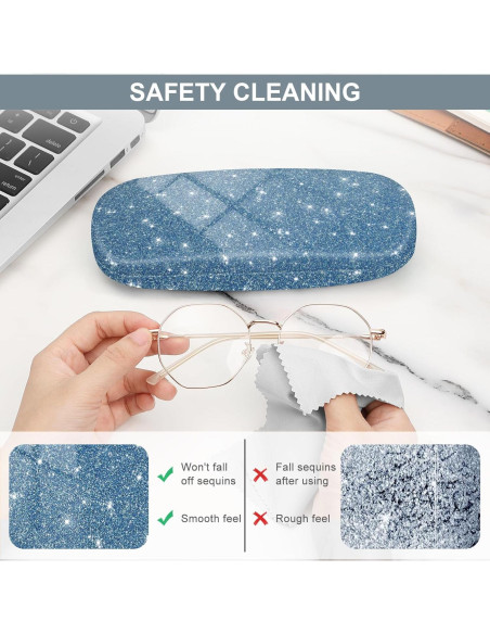 Funda Dura para Gafas Fintie con Paño de Limpieza Azul Funda Dura para Gafas Fintie con Paño de Limpieza Azul