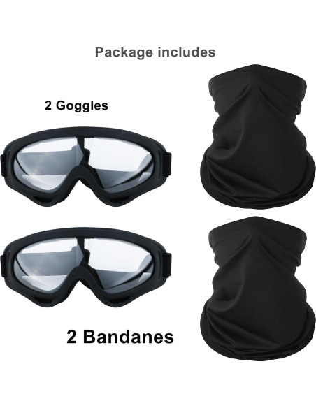 Gafas de Motocicleta LJDJ 2 Paquetes + 2 Máscaras Gafas de Motocicleta LJDJ 2 Paquetes + 2 Máscaras