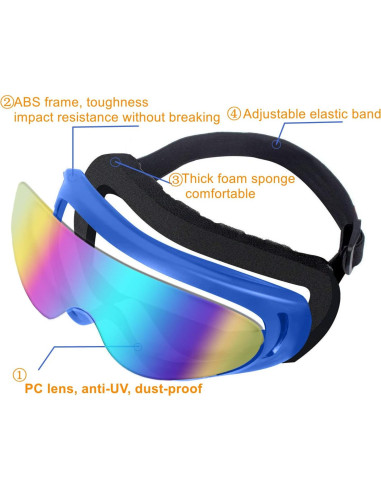 Gafas de Motocicleta LJDJ 2 Paquetes con 2 Máscaras