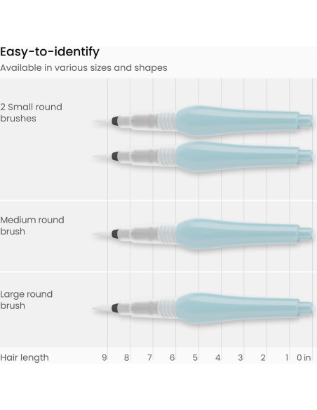 Set de 4 Pinceles de Agua ARTEZA con Puntas de Nylon Set de 4 Pinceles de Agua ARTEZA con Puntas de Nylon