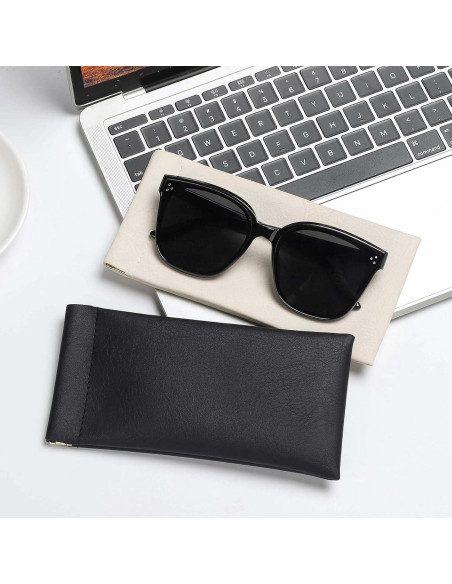 Estuche para Gafas Sightor 2 Pcs Cuero Suave Impermeable Estuche para Gafas Sightor 2 Pcs Cuero Suave Impermeable