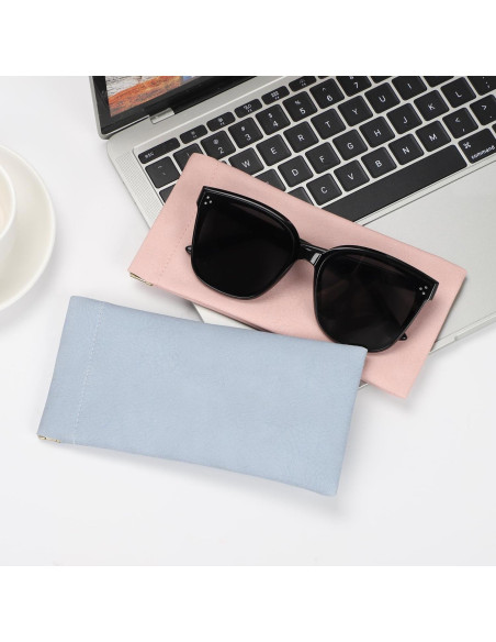 Estuche para Gafas Sightor 2 Pcs Cuero Impermeable Rosa Azul Estuche para Gafas Sightor 2 Pcs Cuero Impermeable Rosa Azul