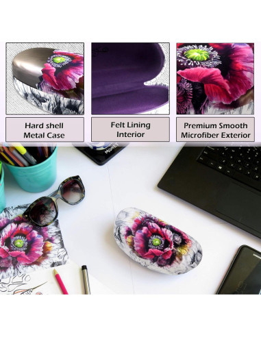 Funda Dura para Gafas de Sol MyEyeglassCase Grande Floral