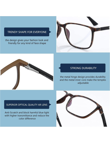 Gafas de lectura Bluemoky con luz azul para hombres Gafas de lectura Bluemoky con luz azul para hombres