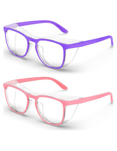 Gafas de Seguridad Anti-Vaho 2 Pack Violeta y Rosa Claro