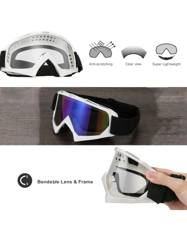 Gafas de Motocross LJDJ Lj24-06-wh A prueba de viento