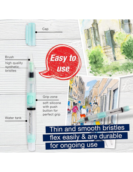 Pincel de Agua Recargable Faber-Castell Deluxe 20 cm Pincel de Agua Recargable Faber-Castell Deluxe 20 cm