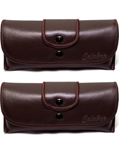 Funda para Gafas Calabria PU Cuero Negro y Marrón 2Pack
