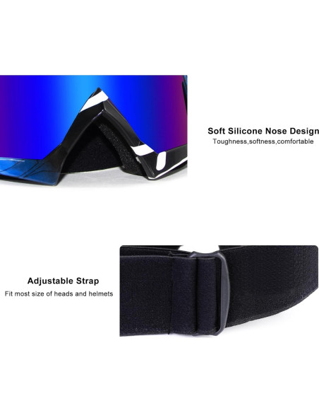 Gafas de Motocross ZukMi Azul Oscuro para Adultos Gafas de Motocross ZukMi Azul Oscuro para Adultos
