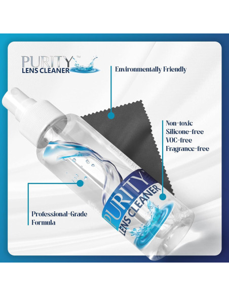 Kit Limpiador de Lentes Purity - 2x59ml + 3x236ml + 5 Paños Kit Limpiador de Lentes Purity - 2x59ml + 3x236ml + 5 Paños