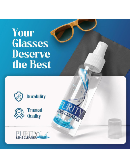 Kit Limpiador de Lentes Purity - Spray 236ml + 2 Paños Kit Limpiador de Lentes Purity - Spray 236ml + 2 Paños