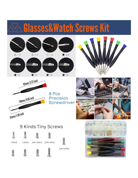 Kit de Reparación de Gafas Mingbuy con Almohadillas y Tornillos