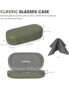 Funda Dura de Cuero Molshine para Gafas de Sol Verde Oliva 2