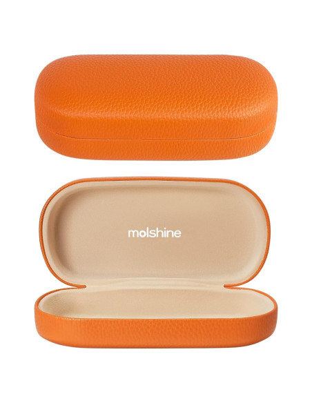 Molshine Funda Dura de Cuero para Gafas Unisex Naranja Molshine Funda Dura de Cuero para Gafas Unisex Naranja