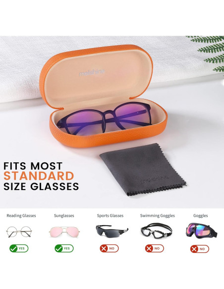Molshine Funda Dura de Cuero para Gafas Unisex Naranja Molshine Funda Dura de Cuero para Gafas Unisex Naranja