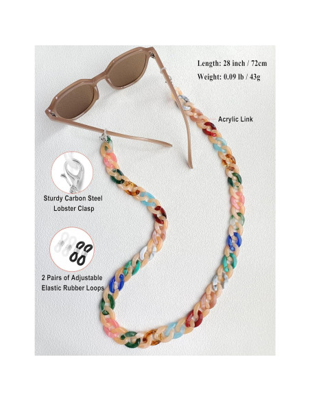 Cadena de Gafas Acrílica para Mujeres 71 cm Soporte Cuello Cadena de Gafas Acrílica para Mujeres 71 cm Soporte Cuello