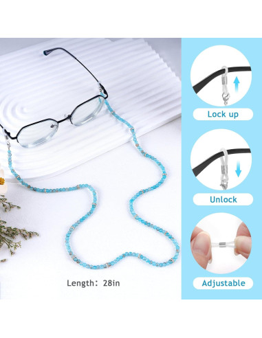 Cadena de Gafas BILIONE Cristal Azul 71 cm para Mujeres