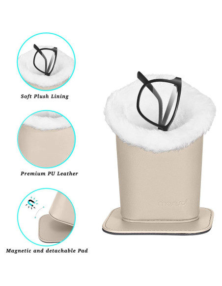 Soporte para Gafas MOSISO Beige con Base Magnética Soporte para Gafas MOSISO Beige con Base Magnética