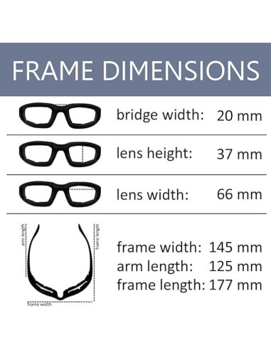 Paquete de 3 Gafas de Motocicleta Acolchadas UV400