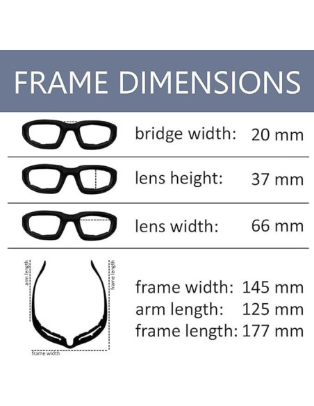 Paquete de 3 Gafas de Motocicleta Acolchadas UV400 Paquete de 3 Gafas de Motocicleta Acolchadas UV400