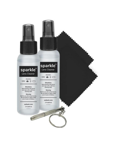 Kit de Limpieza de Lentes OPTIPAK - 2x59ml Spray + Paños