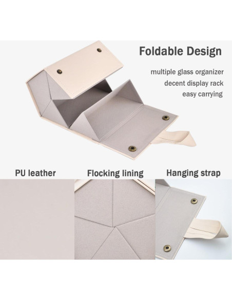 Organizador de Gafas Kenpal Plegable 5 Compartimentos Beige Organizador de Gafas Kenpal Plegable 5 Compartimentos Beige