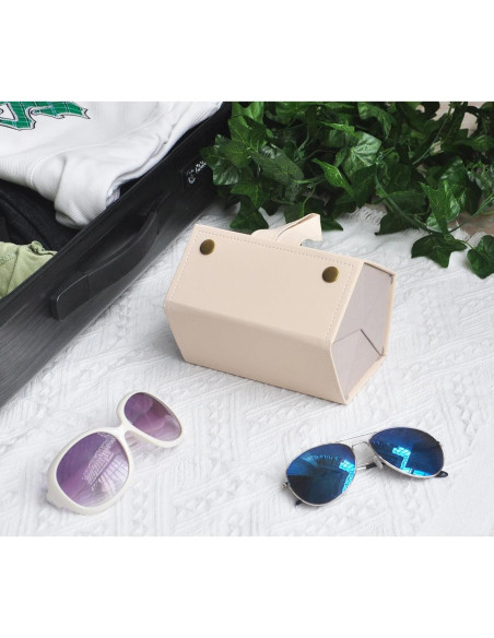 Organizador de Gafas Kenpal Plegable 5 Compartimentos Beige Organizador de Gafas Kenpal Plegable 5 Compartimentos Beige