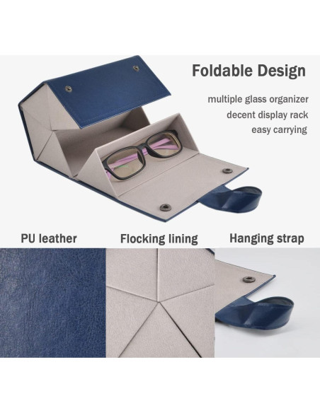 Organizador de Gafas Kenpal Plegable 5 Compartimentos Navy Organizador de Gafas Kenpal Plegable 5 Compartimentos Navy