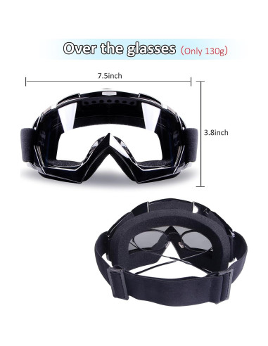 Gafas de motocross YOHOG con lente antivaho y marco negro