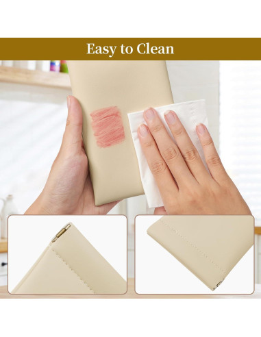 Estuche para Gafas MEIBOOCH Beige Grande con Tapa Compresiva