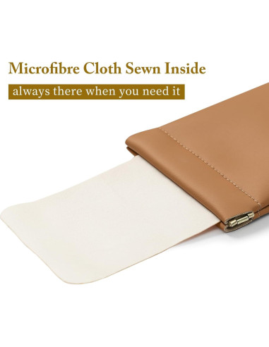 Estuche para Gafas MEIBOOCH de Cuero Suave Grande