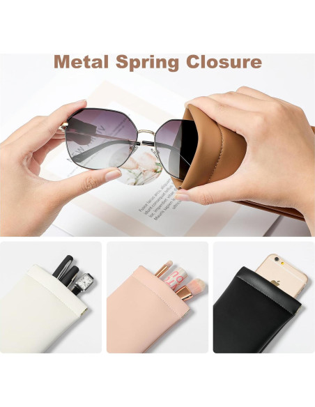 Estuche para Gafas MEIBOOCH de Cuero Suave Grande Estuche para Gafas MEIBOOCH de Cuero Suave Grande