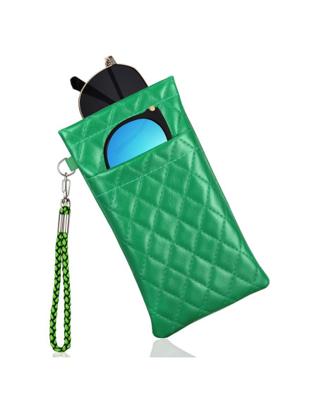 Estuche Doble para Gafas RayLove Verde 18x9cm Suave Estuche Doble para Gafas RayLove Verde 18x9cm Suave