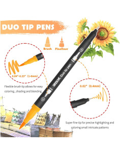 Set de 32 Marcadores de Pincel Doble Punta ZSCM - Multicolor 2