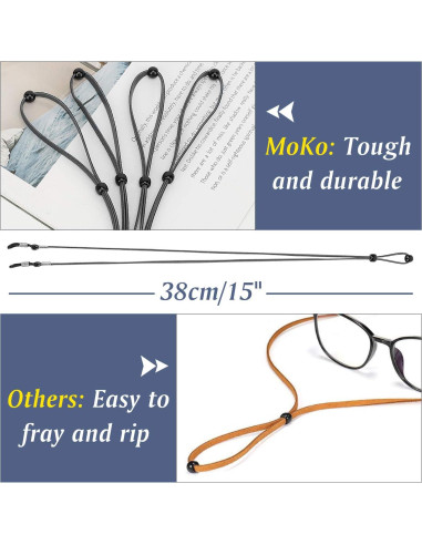Correa para Gafas MoKo Negra Ajustable con Fundas