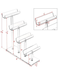 MOOCA Soporte Acrílico para Gafas 4 Niveles 20 cm 2