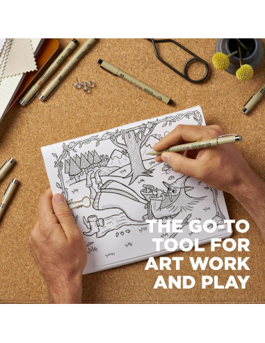 Plumas Pigma Micron Sakura - Tinta Negra Archival - 8 Piezas