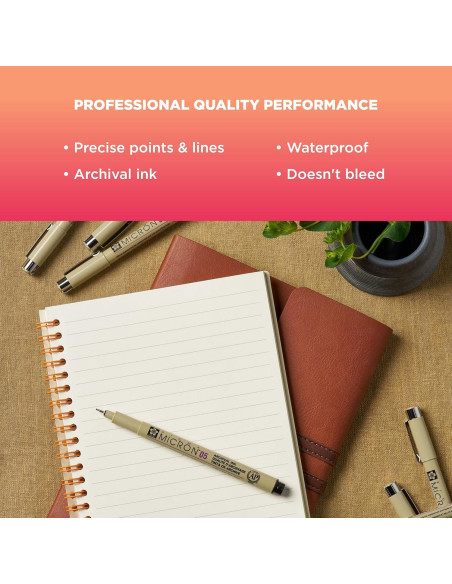 Plumas Pigma Micron Sakura - Tinta Negra Archival - 8 Piezas Plumas Pigma Micron Sakura - Tinta Negra Archival - 8 Piezas