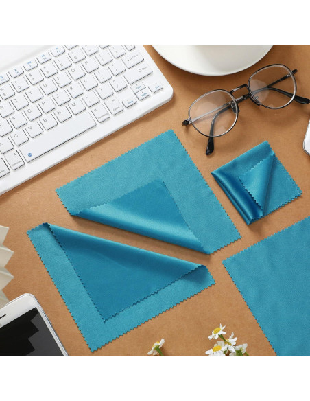 Paños de Limpieza de Gafas Sumind 100 Pcs Microfibra Azul Paños de Limpieza de Gafas Sumind 100 Pcs Microfibra Azul
