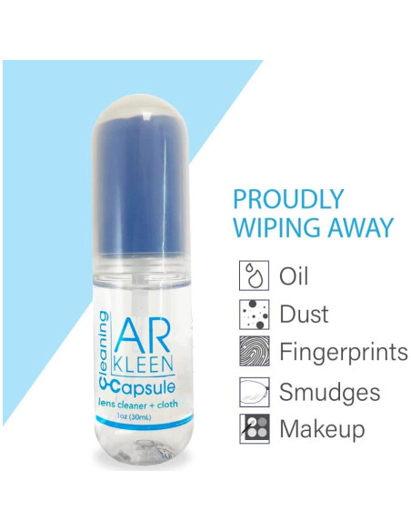 Kit de limpieza de lentes AR Kleen 3 cápsulas 30 ml cada una Kit de limpieza de lentes AR Kleen 3 cápsulas 30 ml cada una