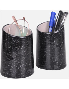 Soporte para Gafas Bleiou de Cuero PU Negro Brillante 2