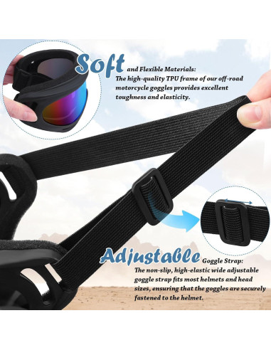 Gafas de Motocross YENPK - Paquete de 2 con Lentes Anti-impacto