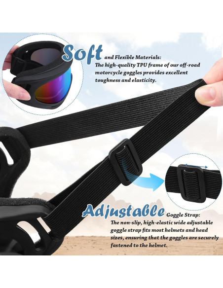 Gafas de Motocross YENPK - Paquete de 2 con Lentes Anti-impacto Gafas de Motocross YENPK - Paquete de 2 con Lentes Anti-impacto