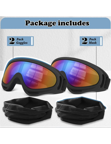 Gafas de Motocross YENPK - Paquete de 2 con Lentes Anti-impacto Gafas de Motocross YENPK - Paquete de 2 con Lentes Anti-impacto
