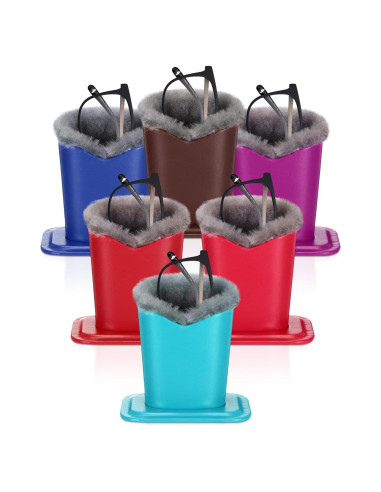 Soporte de Gafas Weewooday 6 Piezas Cuero y Felpa